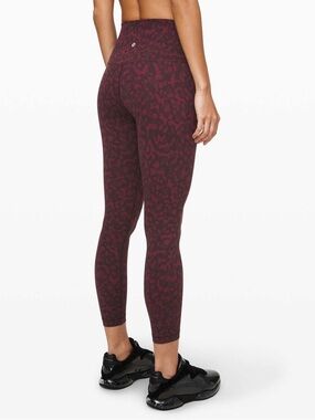 Lululemon High-Rise Align Leggings in Burgundy Print. Size 2.